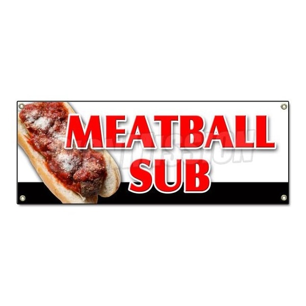 Signmission MEATBALL SUB BANNER SIGN submarine sandwich meatball cheese sauce sub italian B-Meatball Sub - main
